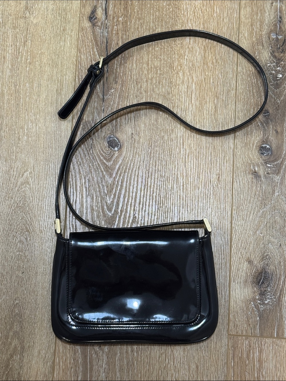 Vintage Liz Claiborne Black Patent Crossbody Shoulder Bag - Women Bags